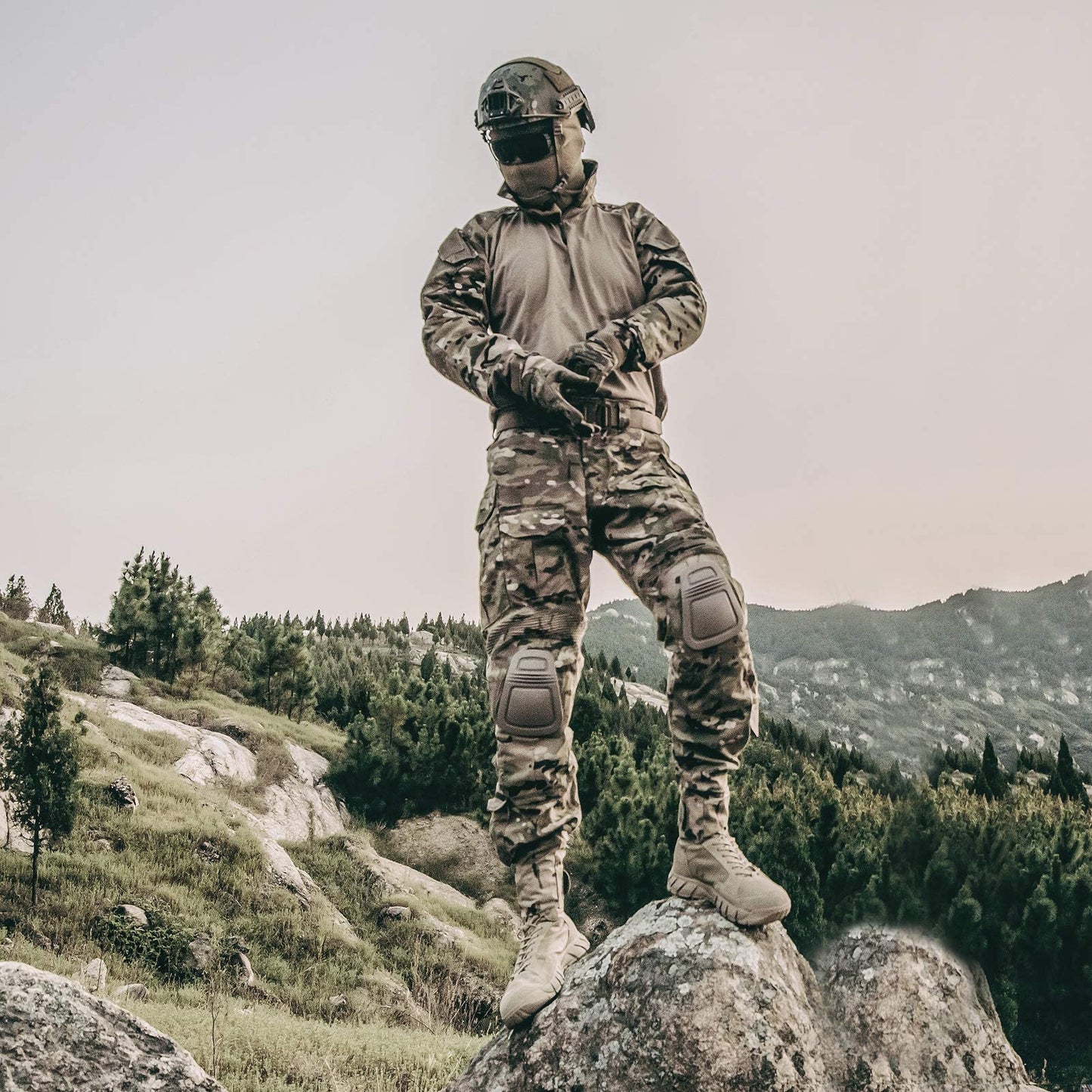 YEVHEV G3 Combat Suit Military Apparel Set Tactical Camouflage Clothing Hunting Uniform Paintball Gear with Knee Pads for Men
