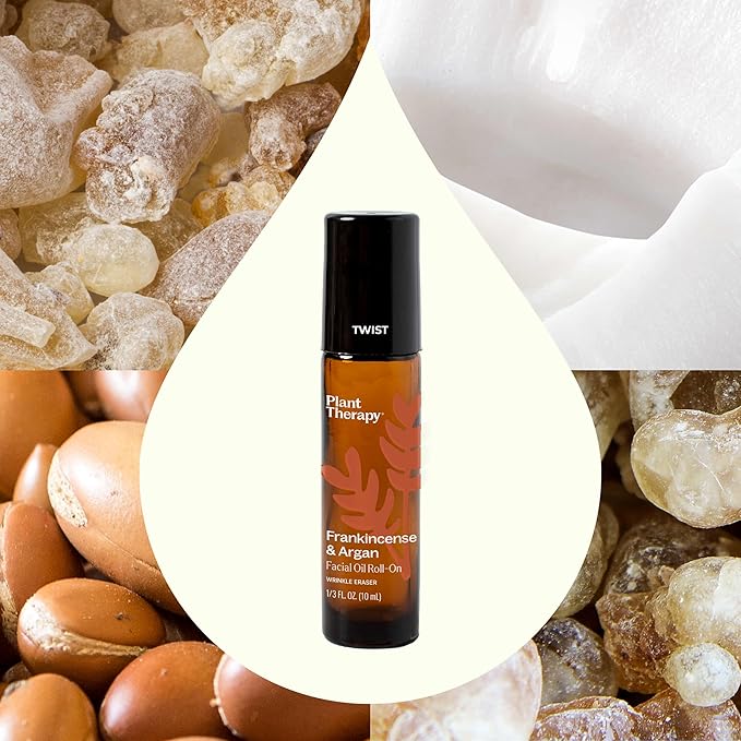 Plant Therapy Anti Age Bundle Including Frankincense & Argan Facial Oil Roll-On (10 mL), Restorative Facial Oil (30 mL), & Anti Age Body Oil (4 oz)