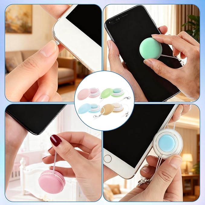 Macaron Phone Screen Cleaner, 2026 New Portable Mobile Phone Screen Wipe, Multifunctional Screen Eyeglasses Brush Cleaner for Travel or Office (8 Pcs)