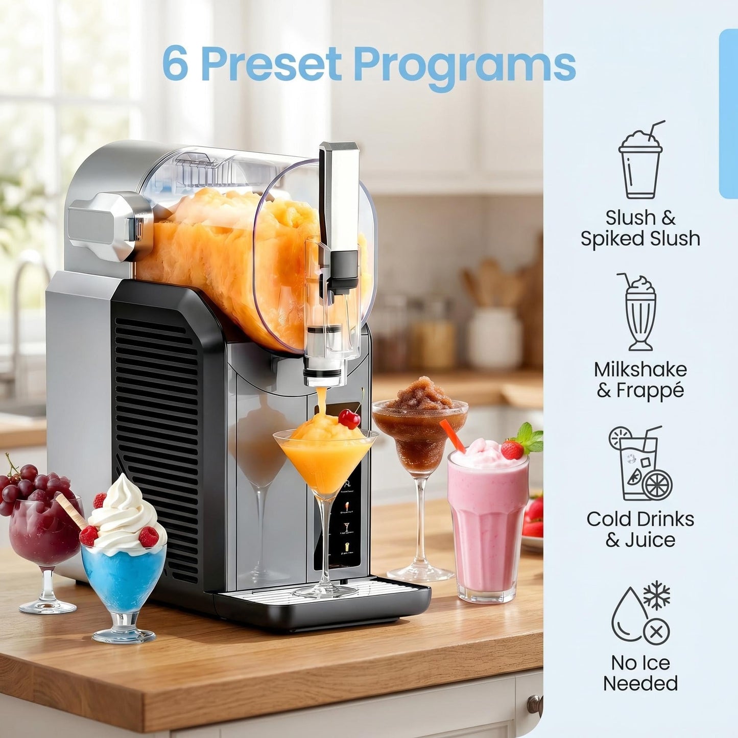 XCITY Slushie Machine, 68oz Slushy Maker for Home & Party, No Ice Needed, Commercial Frozen Drink Machine for Margaritas, Frappés, Milkshakes, Cold Drinks & Frozen Juice