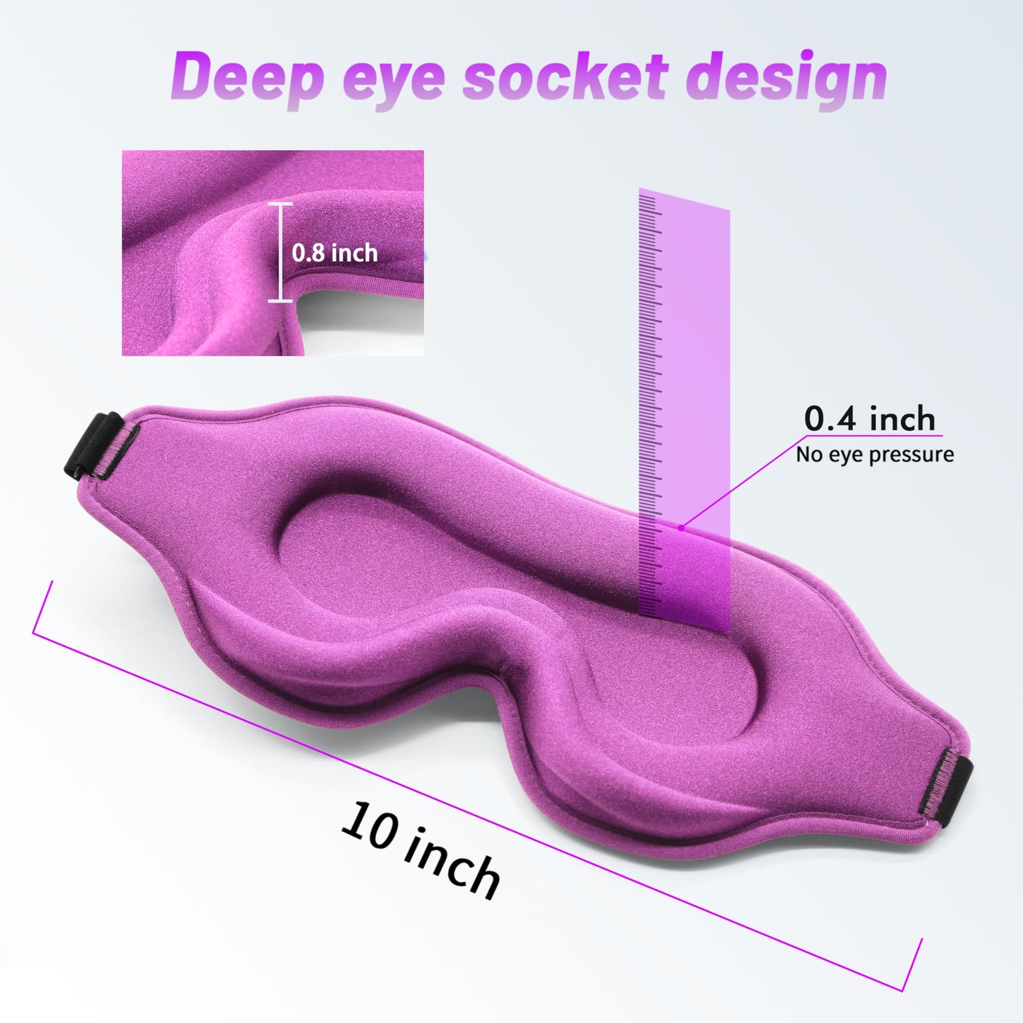 Sleep Eye Mask for Men Women, Lash Extensions 3D Sleeping Mask, Travel Blackout Night Blindfold Eye Shade Cover with Adjustable Strap (Purple-3D)