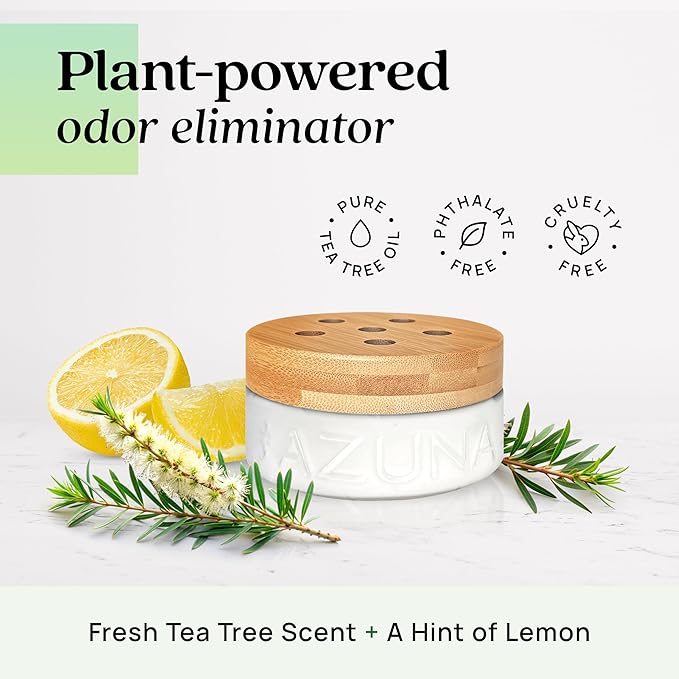 Azuna Air Freshener and Odor Eliminator for Strong Odor Gel 12oz Refill Pouch with Tea Tree Oil | Plant-Based & Long Lasting | Pet, Smoke, Home and Bathroom | Natural Scent | Last 60-90 Days