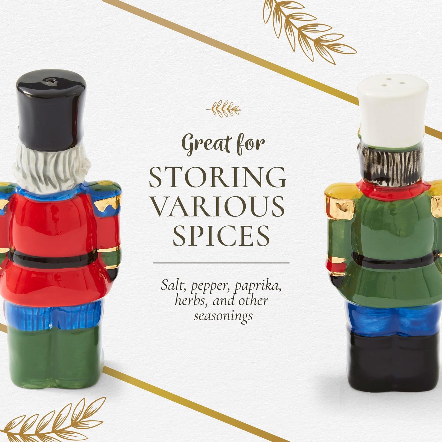 Spode Christmas Tree Nutcracker Salt and Pepper Shaker Set (2-Piece)- Holiday Kitchen & Table Décor - Festive Home Accent, Christmas Gift/Stocking Stuffer for Collectors & Holiday Enthusiasts
