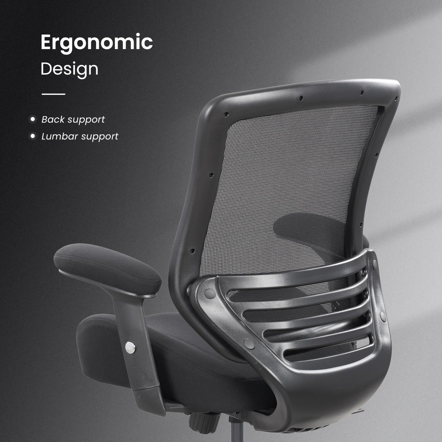 BOLISS Office Chair Mesh Ergonomic Super Soft Thick and Wide Cushion Computer Desk Chair Height Adjustable Arms and Lumbar Support Reduce Back Pain (Black)