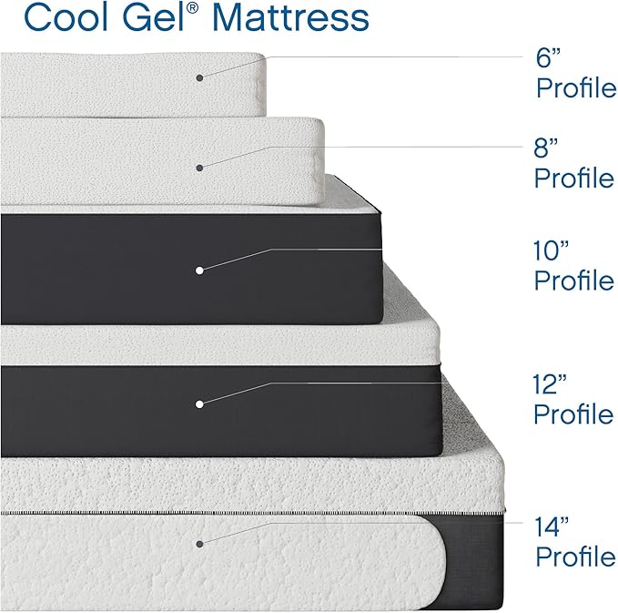 Classic Brands Cool Gel Memory Foam 6-Inch Mattress | CertiPUR-US Certified | Bed-in-a-Box, Queen