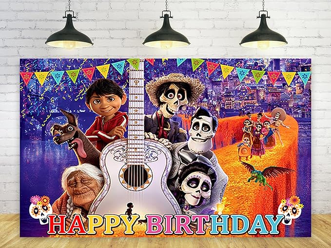 Day of The Dead Backdrop for Birthday Party Decorations Mexican Fiesta Style Background for Party Cake Table Decorations D...