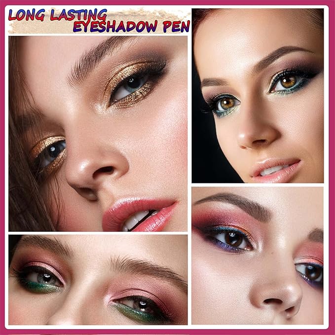 White Eyeshadow Stick Makeup，Cream Shimmer Smooth Glitter Eye Shadow Pencil Base Primer Palette, Waterproof Long Lasting EyeShadow Pen White Liner, Highlighter Stick Dimensional Eyes Look 01