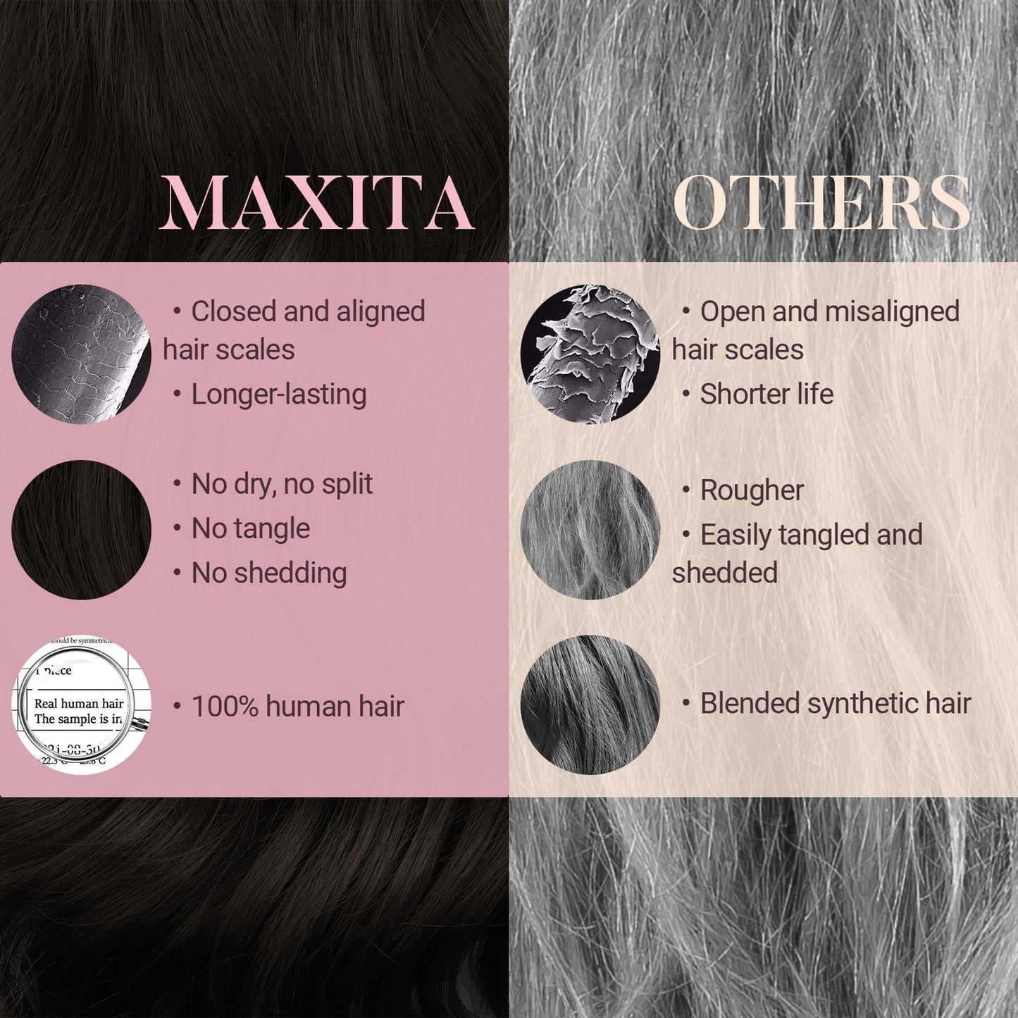 MAXITA Clip in Real Human Hair Extensions, 22 Inch 5pcs 80g Dark Brown Straight Hair Extensions