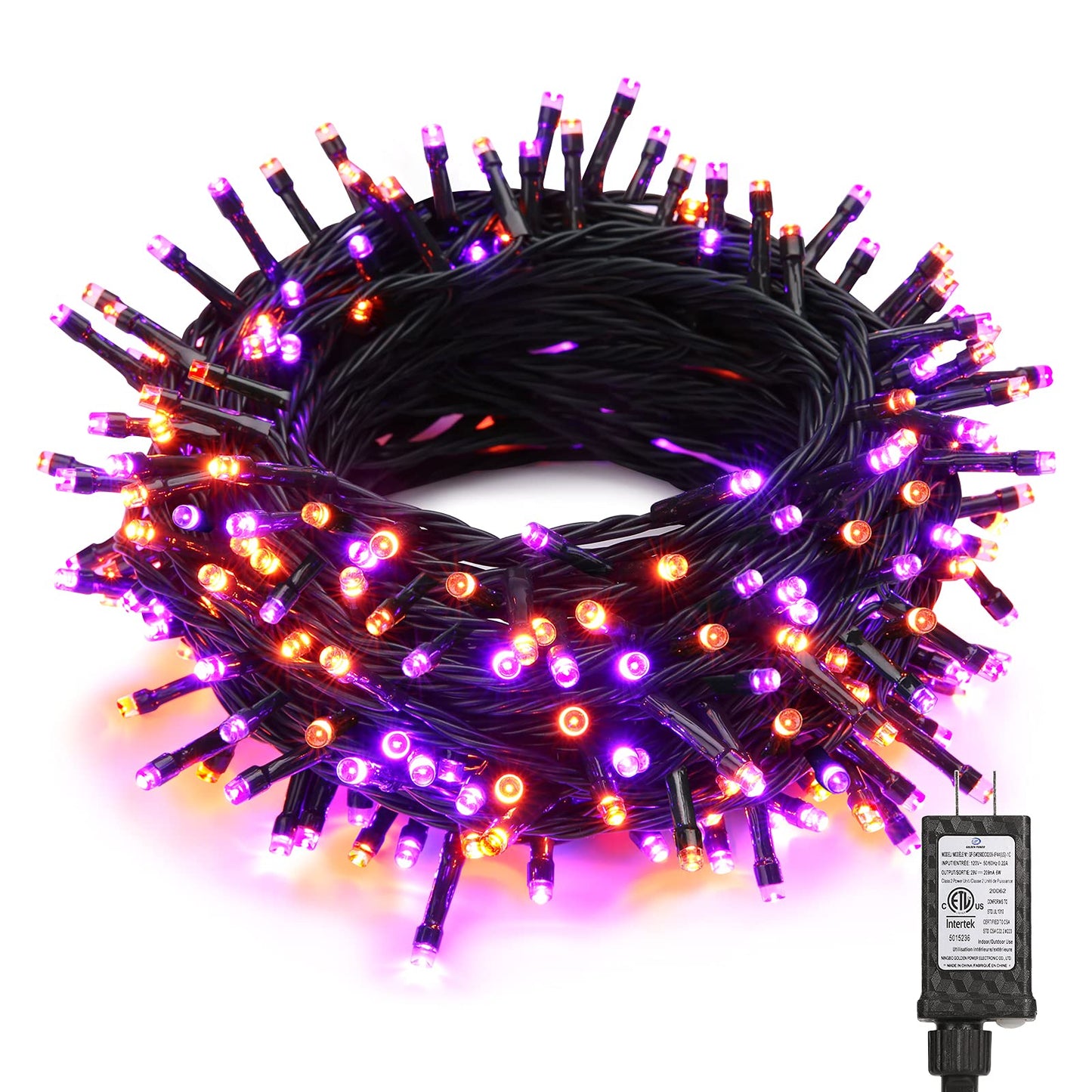 BrizLabs Orange & Purple Halloween Lights, 78.74ft 240 LED Orange Lights Connectable, 8 Modes Outdoor Purple Halloween Light with Timer, Plug in Mini Twinkle Light for Party Indoor Decor