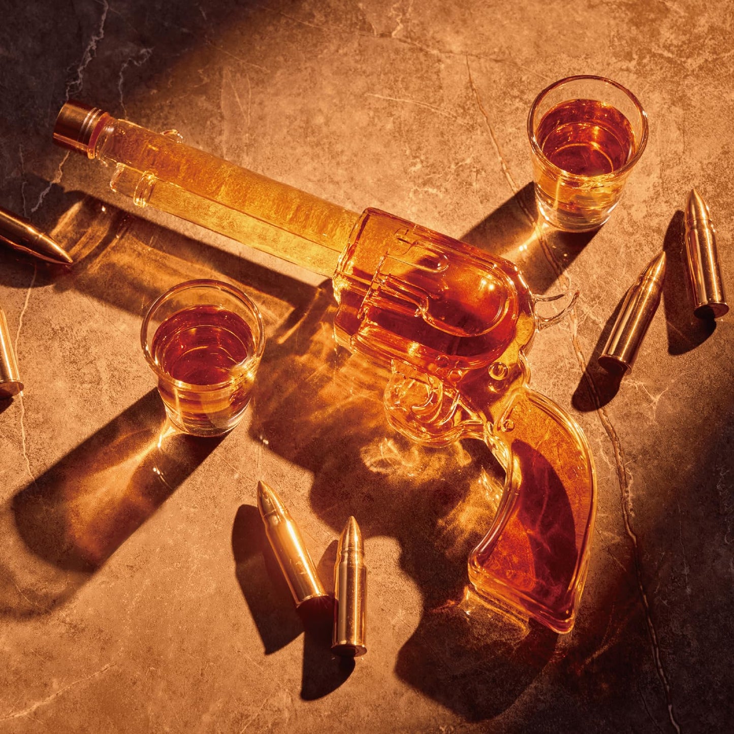 Gifts for Men Dad, Gun Whiskey Decanter Set with Shot Glasses, Unique Western Cowboy Style, Birthday Gift Ideas for Him, Liquor Decanter for Bourbon Alcohol Tequila, Liquor Dispenser Home Bar Drinking
