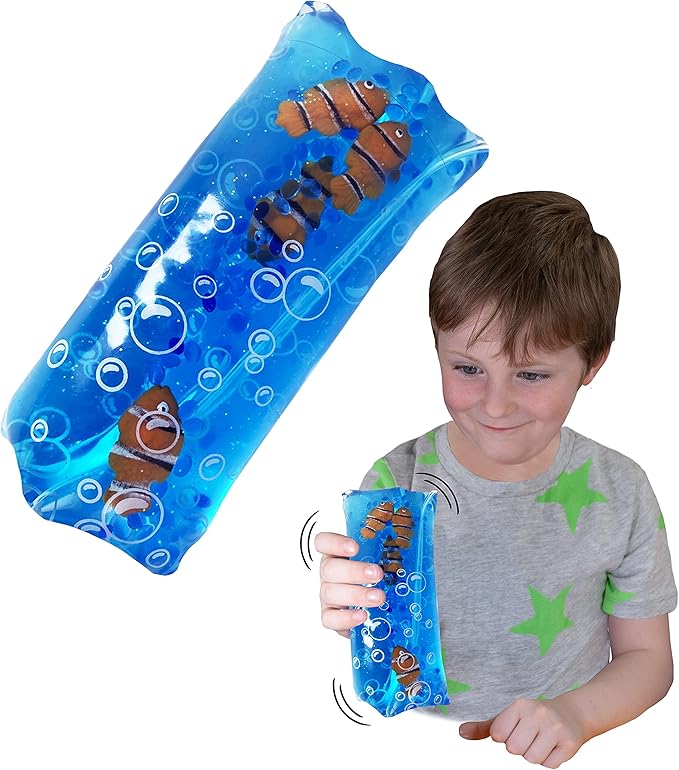 Wiggly Jiggly - Clown Fish from Deluxebase. Large Super Squishy Water Snake Fidget Toy with Clown Fish Figures. Great Sens...