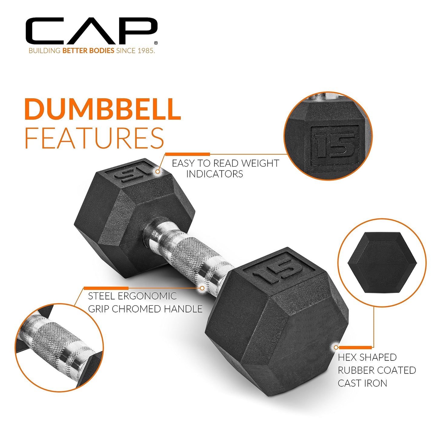 CAP 550 LB Dumbbell Set with 2-Tier Rack, Rubber Hex Weights Dumbbells Set, Home Gym Weight Set for Strength Training, Chrome Handle