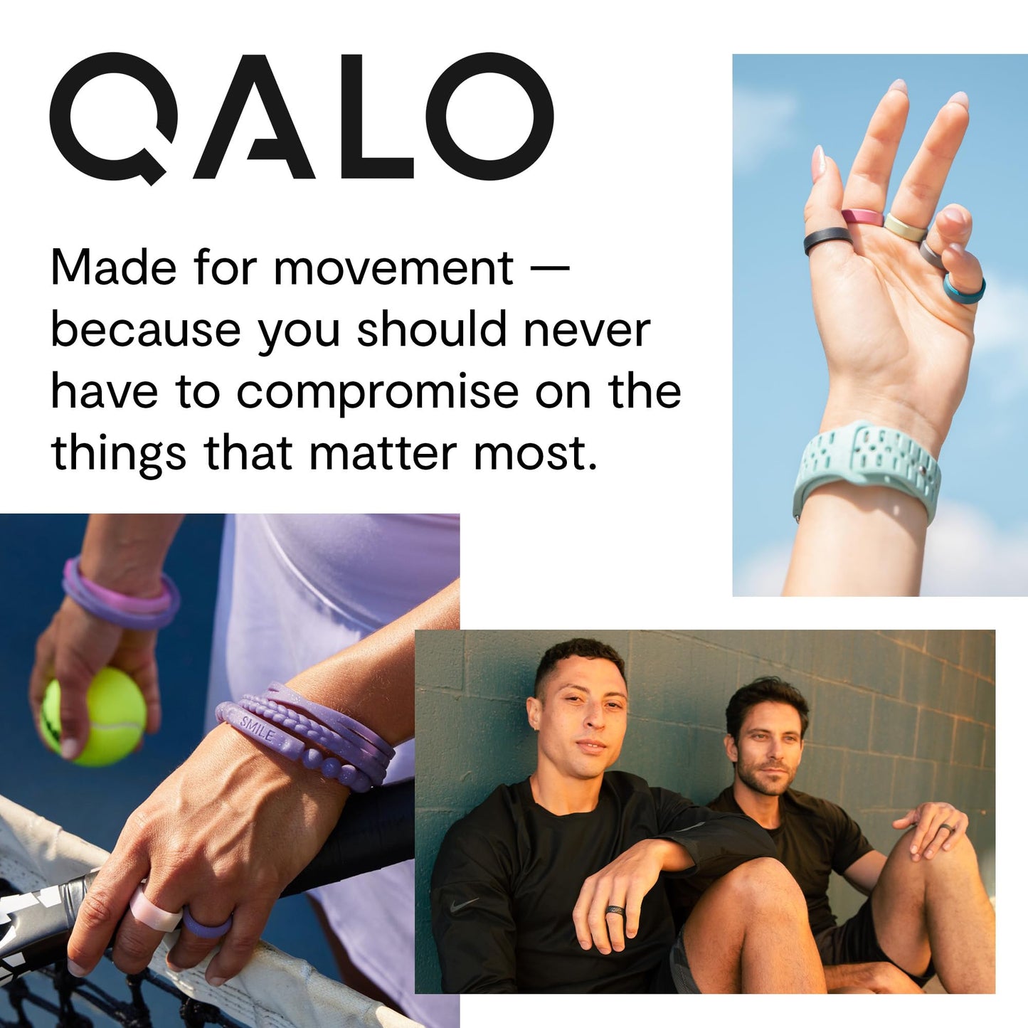 QALO Silicone Ring for Men - Mens Crosshatch Design with Breathable & Durable Silicone with Q2X - Comfort Fit Mens Silicone Wedd