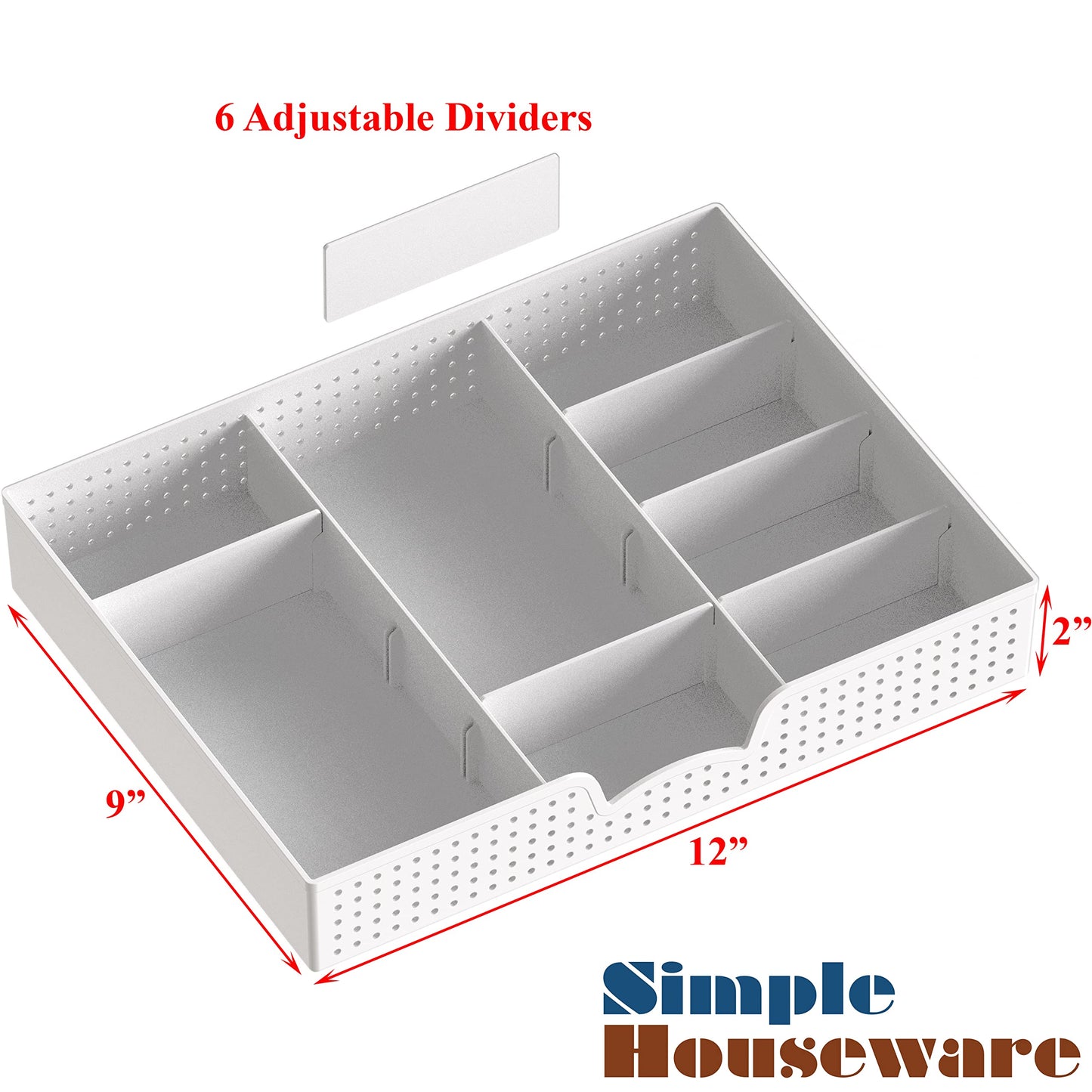 Simple Houseware Desk Monitor Stand Riser with Adjustable Organizer Tray, White