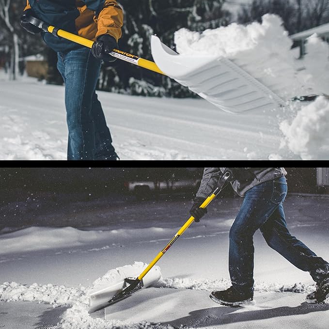 Winter Warrior Combo: THE SNOWPLOW® 28" Original Snow Pusher + Snow Dominator Scoop Shovel