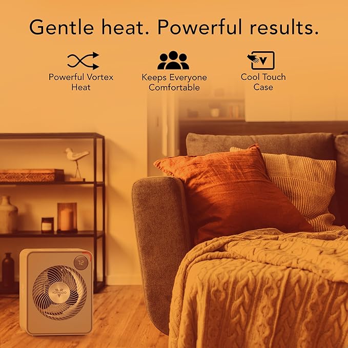 Vornado VMHi500 (2025) Whole Room Metal Space Heater, Digital Thermostat, Remote Control, Auto-Climate Control, 12-Hour Timer, Vortex Heat Circulation, Heater for Bedroom and Home, White