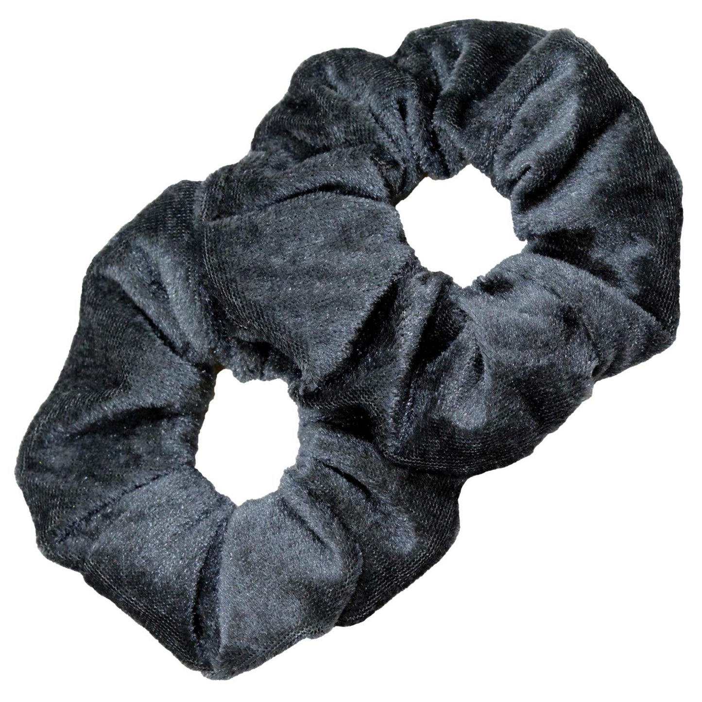 Kenz Laurenz Velvet Scrunchies Pack - 2 Hair Elastics for Women, Ponytail Holders, Hair Accessories, and Elastic Hair Bands (Gra