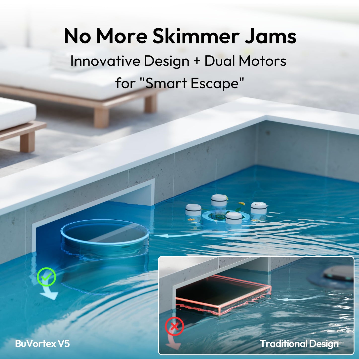(2026 Upgrade) BUBLUE F10 Pool Surface Skimmer Robot,Robotic Pool Skimmer with App Control,Powerful Suction,5L Filter,Dual Cleaning Modes, AI Navigation,Ideal for In-Ground & Above-Ground Pools,White