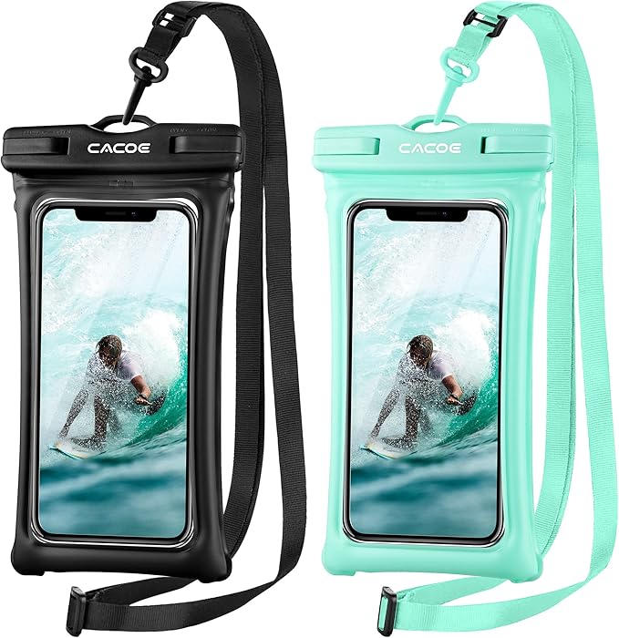 CACOE [Floatable] Floating Universal IPX8 Waterproof Phone case 2 Pack-Up to 7.0",Adjustable Lanyard Phone Pouch,Cellphone...