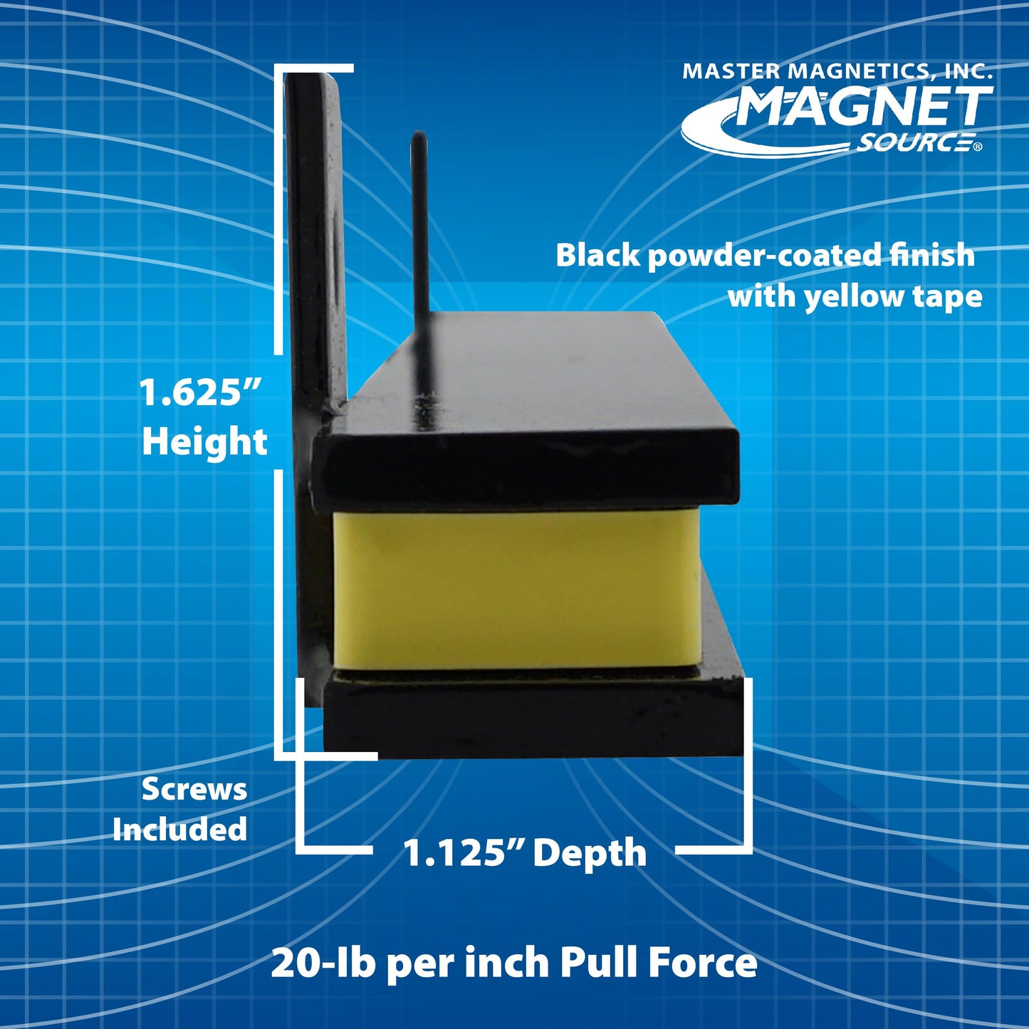Master Magnetics 24" Magnetic Bar Tool Organizer - Easy to Install Magnet Storage Holder for House, Garage, Shed, or Job Site - Black Powder Coat