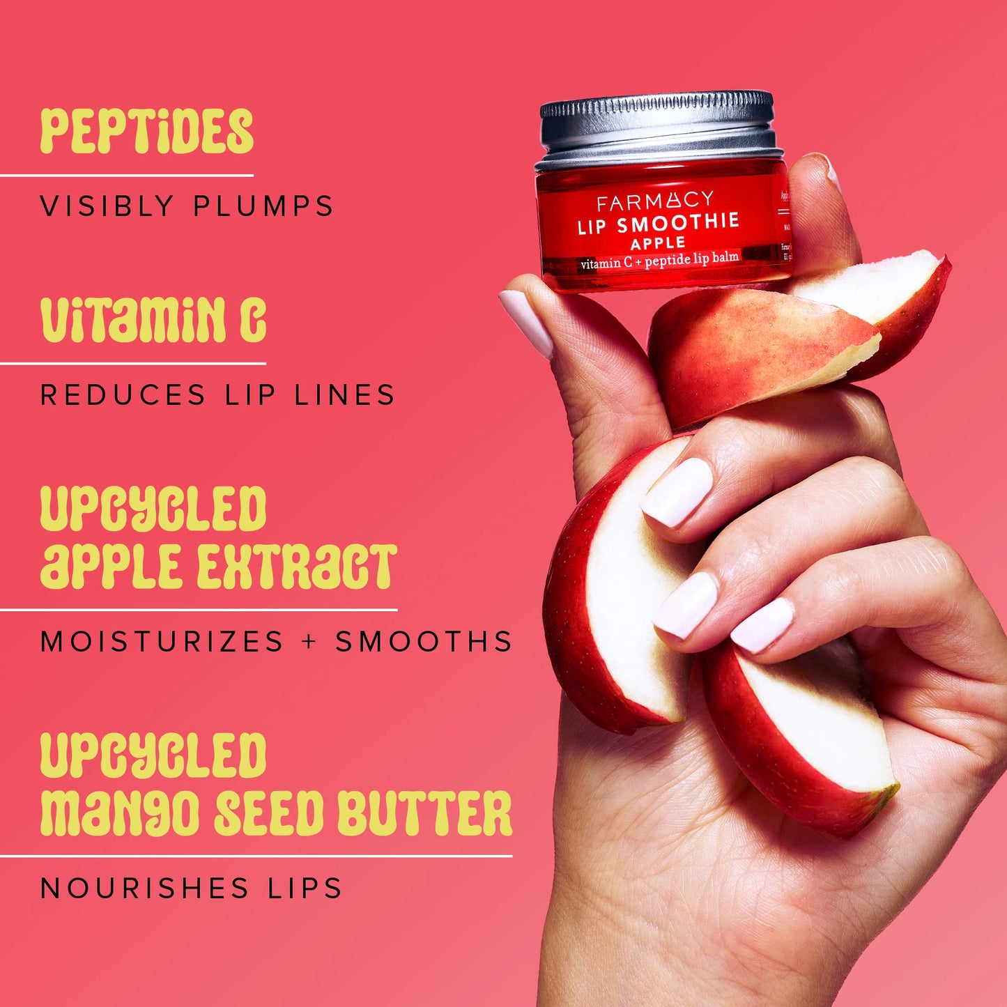 Farmacy Plump + Shine Lip Smoothie Duo - Peptide Lip Balm - Lip Moisturizer & Plumper with Vitamin C - Apple & Mango with High G