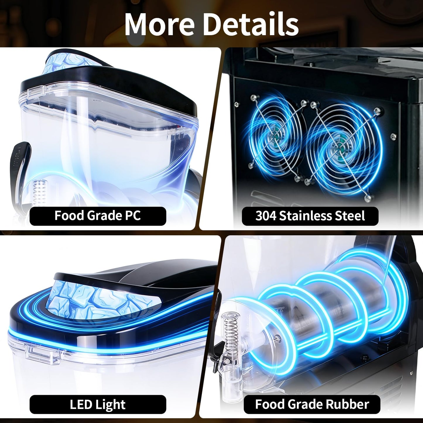 Commercial Slushie Machine 8gal/30L (15L x 2 Tanks), Slushy Machine Margarita Frozen Drink Cocktail Maker for Restaurants, Bars, Cafes, Food Truck