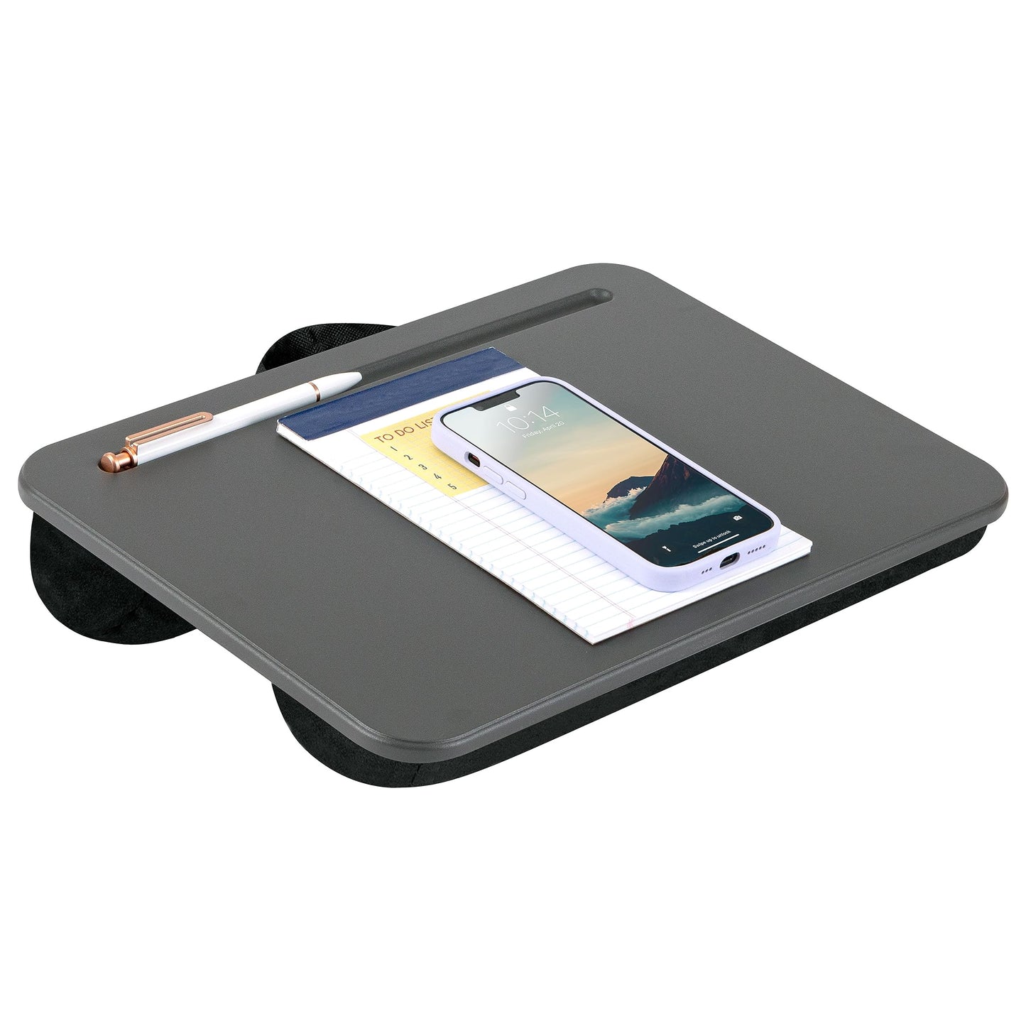 LAPGEAR Compact Lap Desk - Fits up to 15 Inch Laptops - Charcoal - Style No. 43105