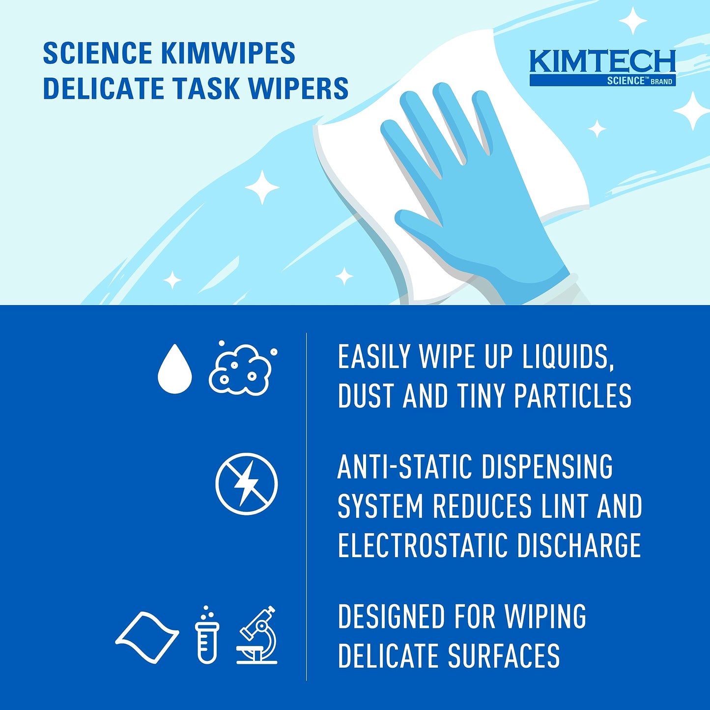 Kimtech Science Kimwipes Delicate Task Wipes (34155), Pop-Up Box, White (60 Boxes of 286 Sheets, 17,160 Sheet Total)