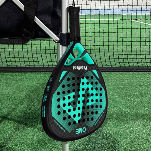 Generic PADELLAND Padel/Pop Tennis Paddle Series Carbon Fiber Racquet, 17.91x10.23x1.5 inches, 0.8 lbs, 12K Carbon Fiber Construction, blue-green