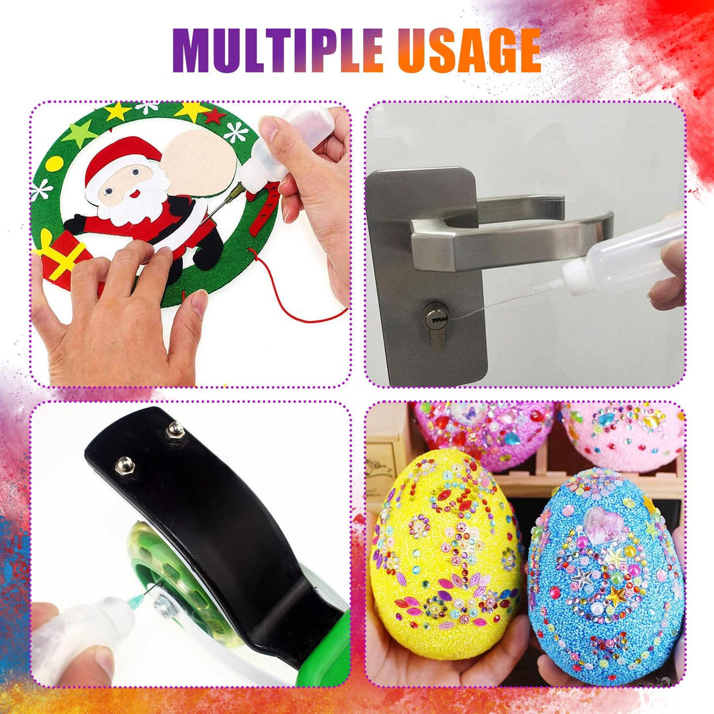 Ehoycq 50ml Glue Precision Tip Applicator Bottle,Needle Tip Squeeze Bottle with 14ga 16ga 18ga 20ga 25ga Blunt Needle Oiler and Storage Caps