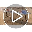 SKOK 330lbs Folding Picnic Table 4/6/8 Foot Adjustable Height, 4/6/8FT Plastic Table Portable w/Handle, Utility Commercial...