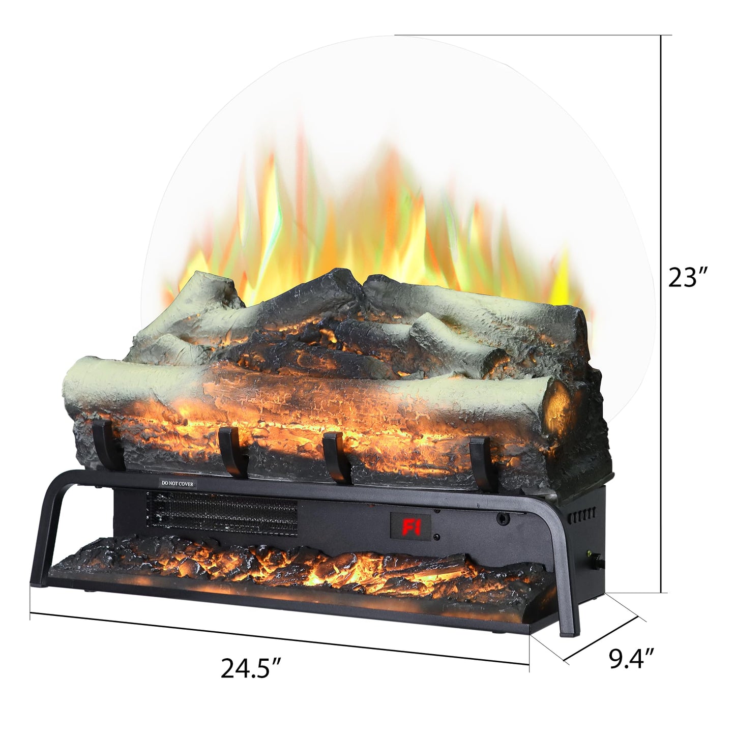Kentsky 24.5" WiFi Freestanding Electric Fireplace Log Set, Fireplace Insert Heater with 9H Timer, Thermostat, 6 Flame Colors, 5 Levels Brightness & Speeds, 750W/1500W, App & Remote Control