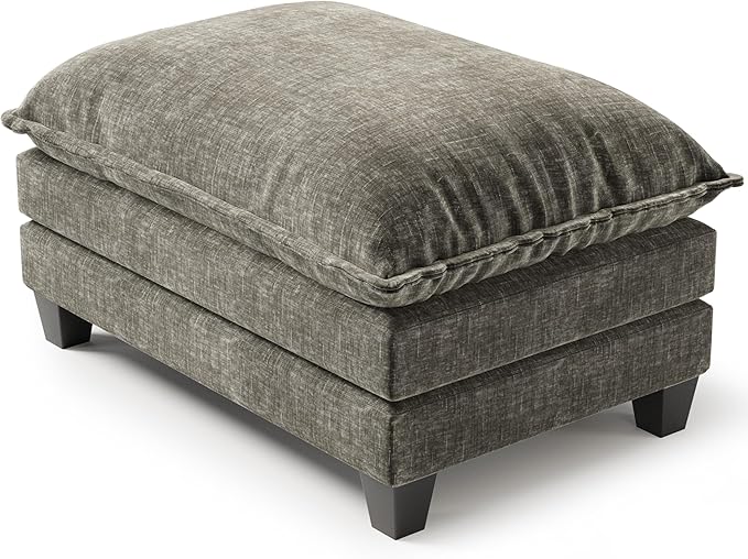 Marsail Ottoman for Modular Sectional Sofa, Modern Comfy Cloud Couch, Chenille Deep Seat Sofa with Double Layer Seat Cushion for Living Room, Bedroom and Apartment, Khaki