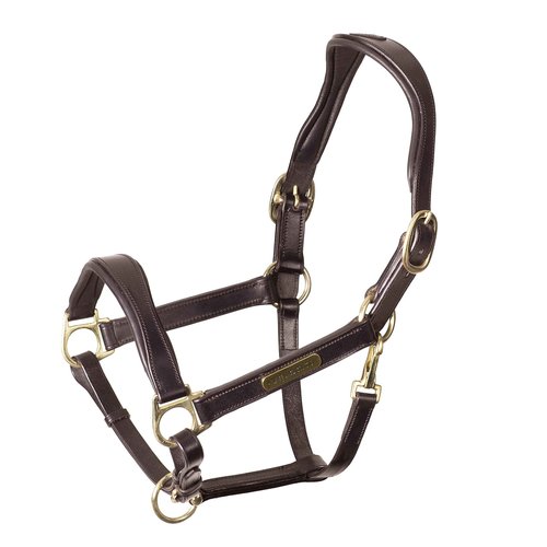 Shires Velociti Rapida Cushioned Leather Halter (Havana, Full)