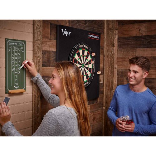 Viper Defender III Extended Length Dartboard Surround Wall Protector + Viper Chalk Scoreboard for Cricket and 01 Dart Games
