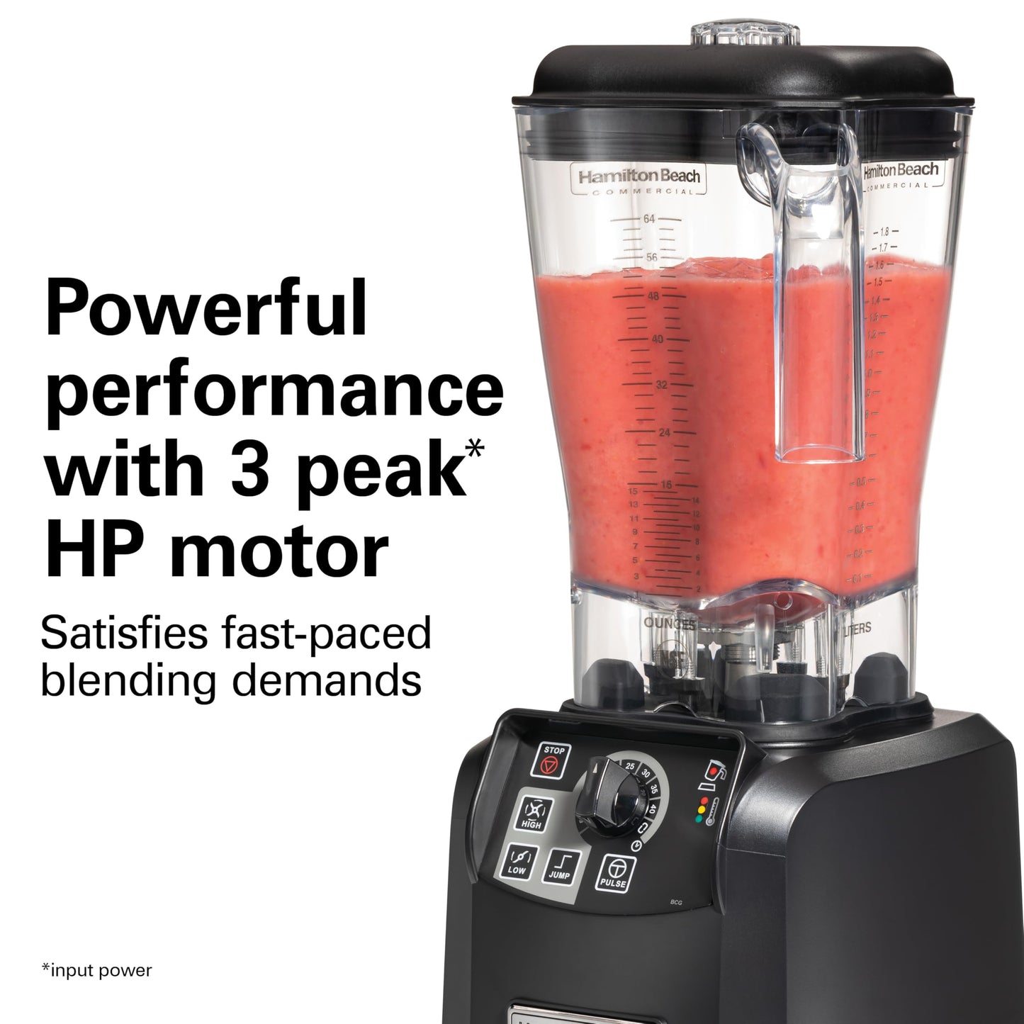 Hamilton Beach Commercial Tempest High-Performance Blender, 64 Ounce / 1.8 Liter Capacity, 3 HP Motor, NSF Certified, HBH650R