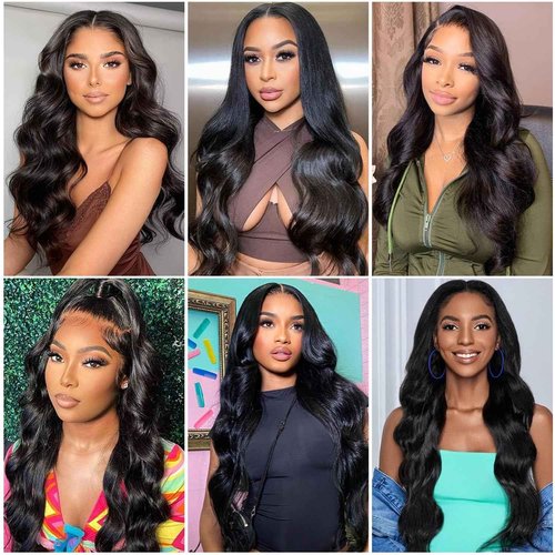 Body Wave Bundles Human Hair 18 20 22 24 Inch Human Hair Bundles 100% Unprocessed Brazilian Virgin Quick Weave 4 Bundle Human Hair Extensions for Black Women Natural Color