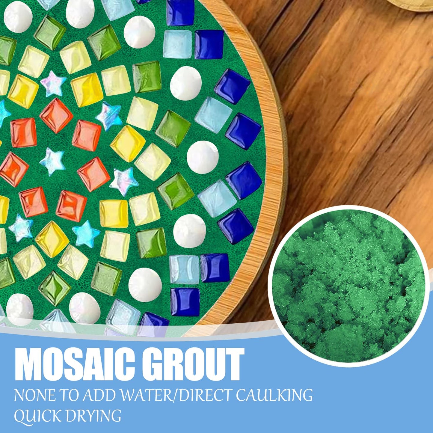 Mosaic Crystal Grout, Mosaics Tile Tools, Mosaic Tile Accessories – Essential for Handmade Grouting and Perfect for DIY Craft Projects (Green, 4.5oz)