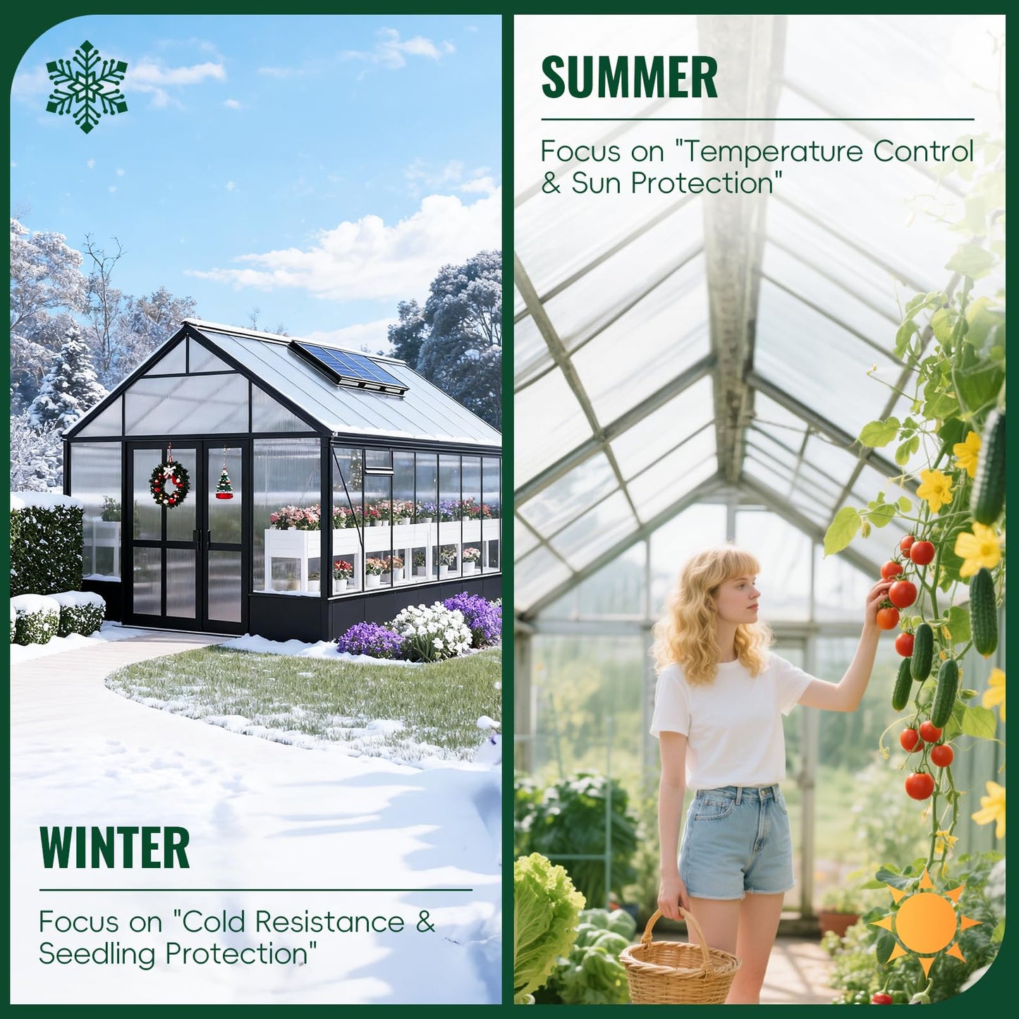 EVERECO 6 Pcs Polycarbonate Greenhouse Panels, 6'FT x 2'FT x 0.24" in Twin-Wall Polycarbonate Sheet, All-Season UV Protected Plastic Roof Sheeting for Greenhouse Covering/Outdoor Garden