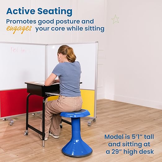 ECR4Kids ACE Active Core Engagement Wobble Stool, 18-Inch Seat Height, Flexible Seating, Blue