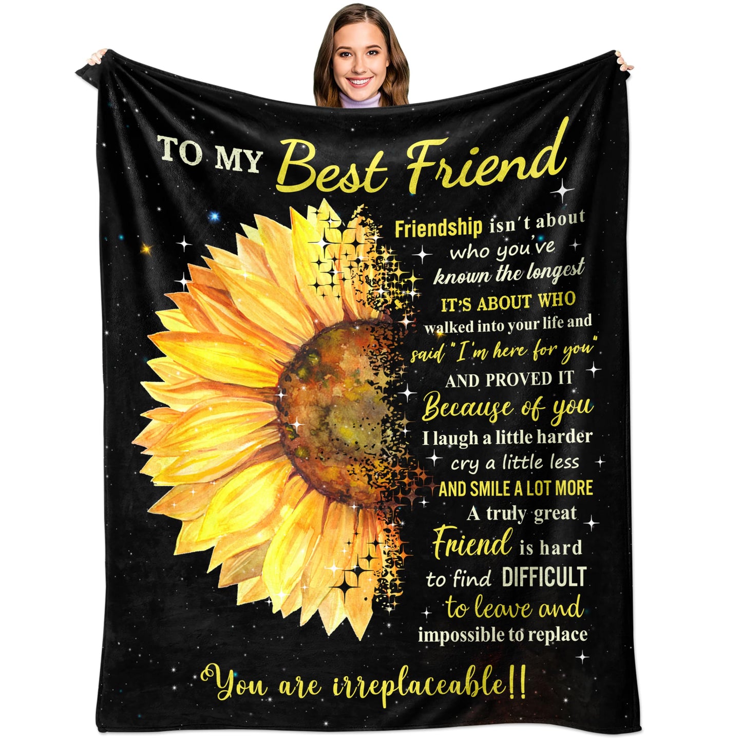 Guqklout Gifts for Best Friend Woman Female, Best Friend Birthday Gifts for Women, Besties Gift for Women, BFF Gift, Bestie Present Throw Blanket 60x50 Inch