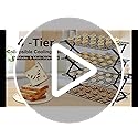 Pleafind 4 Tier Collapsible Cooling Rack - 3 Setting Design, Adjustable ＆ Stackable Baking Rack, 5 Modes Cooling Racks for...