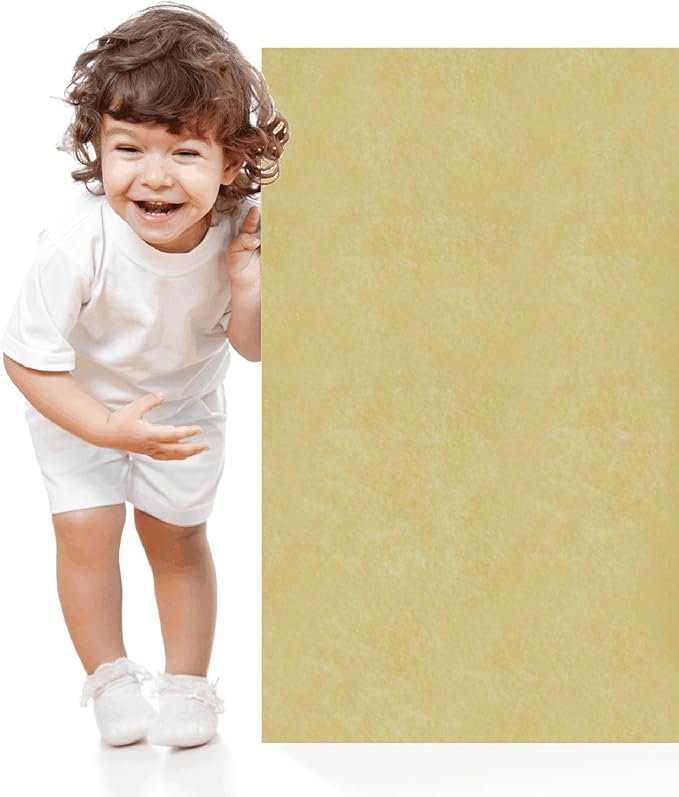 50 Gold Parchment 65lb Cover Weight Paper - 12" X 12" (12X12 Inches) Scrapbook Album|Cover Size - Printable Cardstock Colored Sheets Old Parchment Semblance