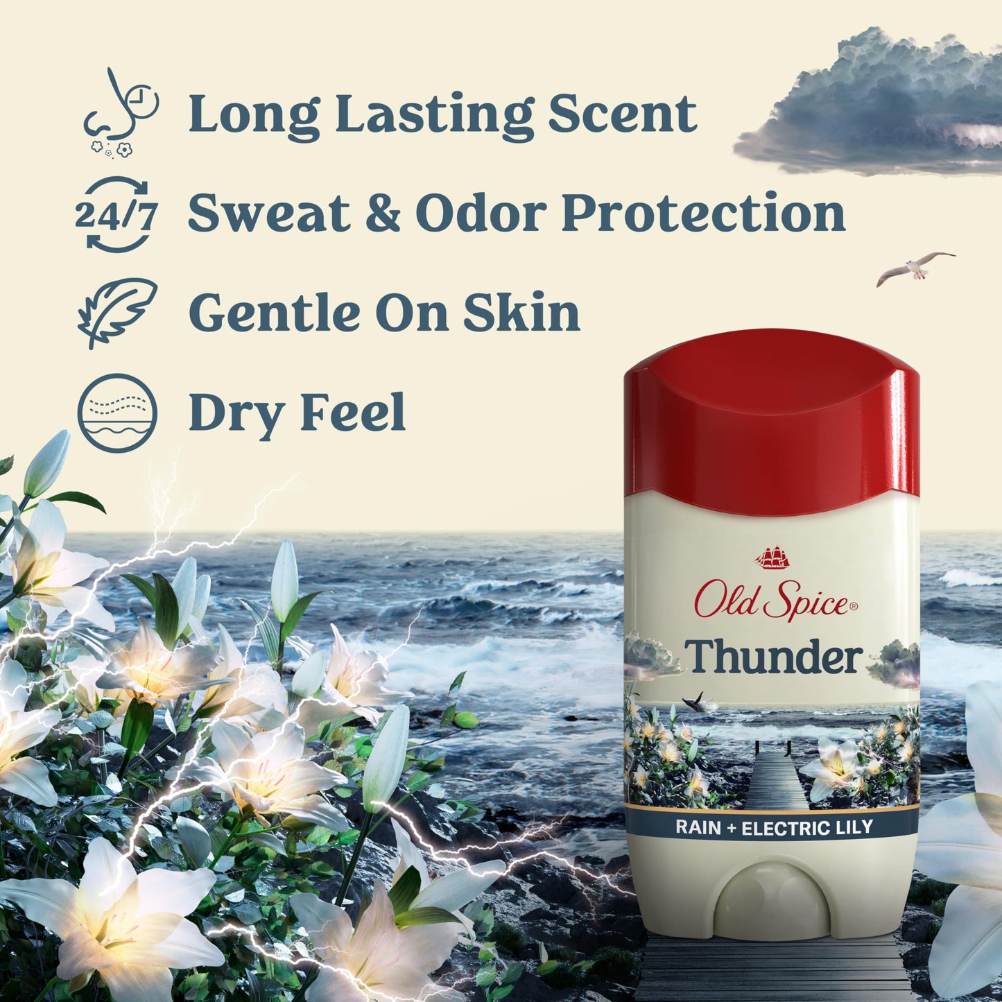 Old Spice Dry Feel Antiperspirant Deodorant for Men, 24/7 Long Lasting Freshness, 24/7 Lasting Sweat & Odor Protection, Gentle o