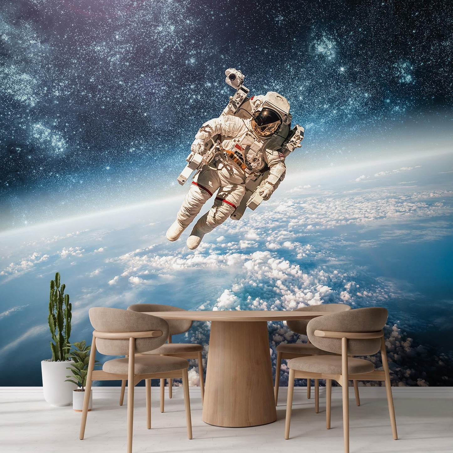 wall26 an Astronaut Floating About Planet EarthWall Mural, Removable Sticker, Home Decor - 96x120 inches