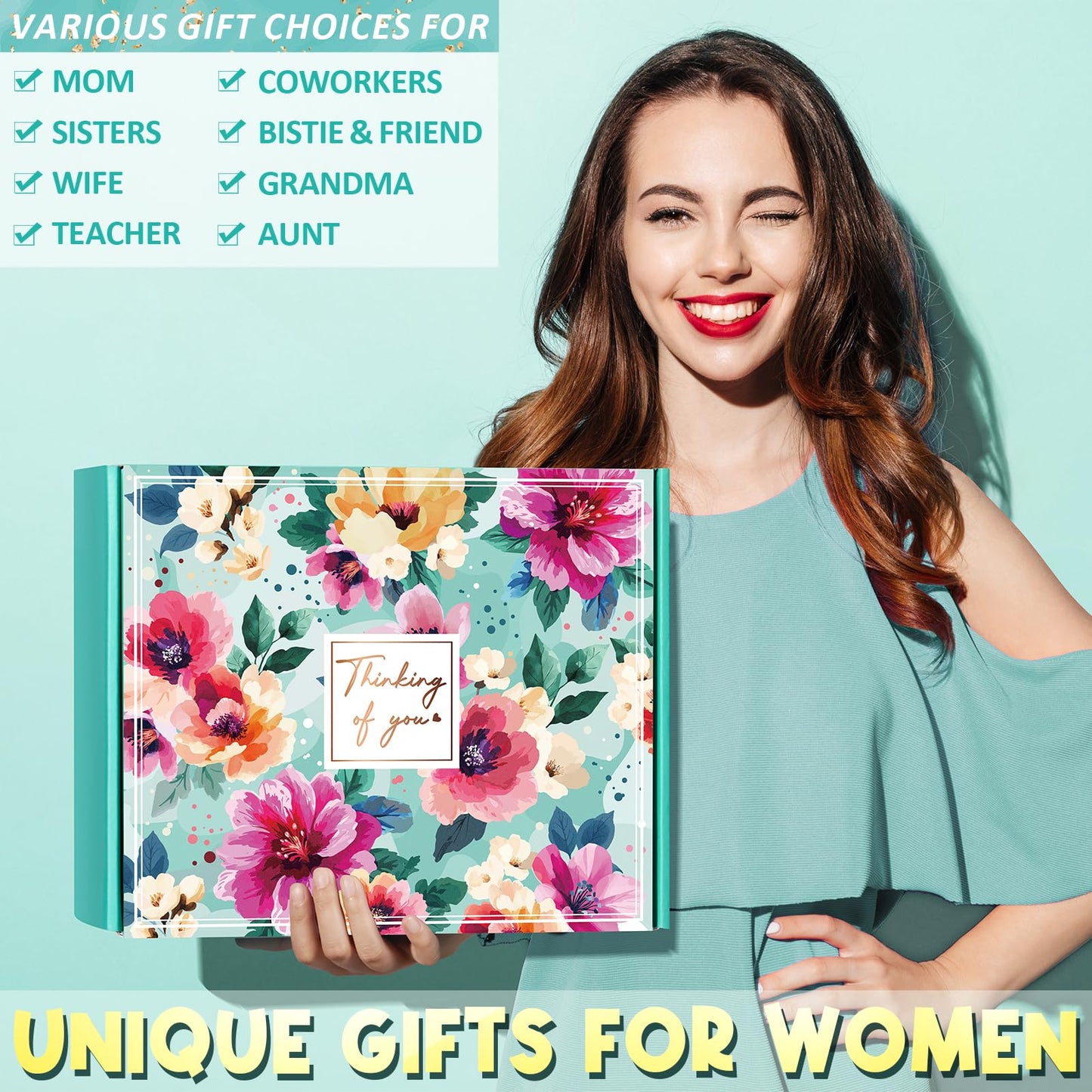 Birthday Gifts for Women Self Care Gifts Get Well Soon Gifts, Ocean Relaxing Spa Gifts Basket Care Package w/ Luxury Flannel Blanket 40 oz Tumbler, Mothers Day Gifts for Mom Wife Her Girlfriend Sister