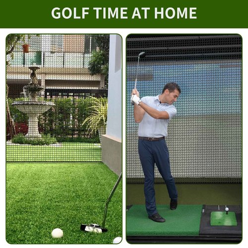 NQB Golf Practice Net with Steel Hanging Kit & Nylon Rope, 10x20FT Hitting Net for Multiple Sports