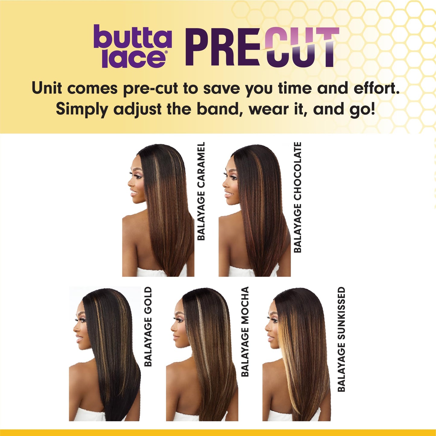 Sensationnel Butta Lace Precut Wigs - Unit 11 Glueless Extra Wide 5 Inch Deep Parting Synthetic Pre Tweezed Smaller Knot Hairlin