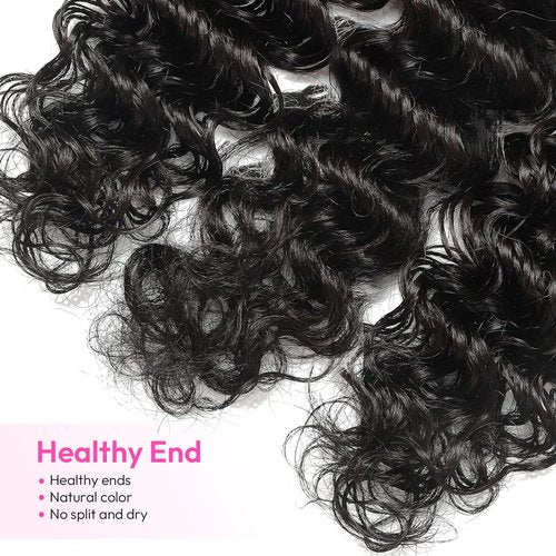 Bundles Human Hair Deep Wave 16 18 20 Inch 12A Deep Curly Bundles Human Hair Extensions 100% Unprocessed 3 Bundle Brazilian Virgin Human Hair Extensions Wet and Wavy Double Weft Bundles Natural