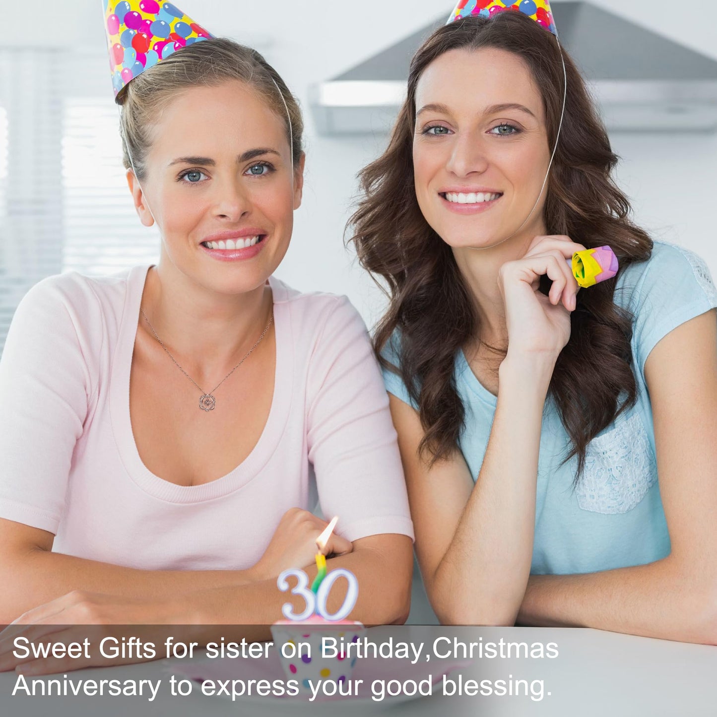 NOURISHLOV Big Sister & Little Sister Gifts: Sterling Silver Interlocking Infinity Heart Necklaces